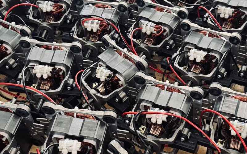 High precision motor components and pure copper wire stator manufacturing batch at AIMA factory
