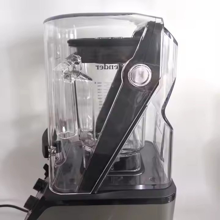 Side profile of the AIMA OTJ-KC78 heavy-duty blender, displaying the thick soundproof enclosure and sturdy base.v