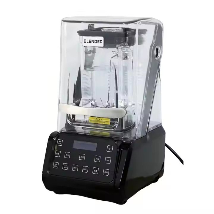AIMA OTJ-KC79D quiet commercial blender featuring an integrated sound insulation cover and ABS plastic housing.