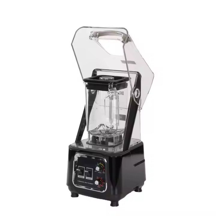 AIMA OTJ-KC80 2200W high-speed blender with sound enclosure open, showing the food-grade PC jar.
