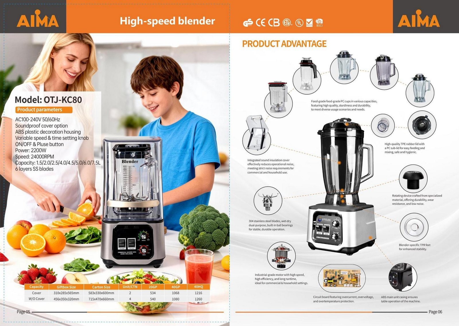 OTJ-KC80 Soundproof Blender Technical Specifications