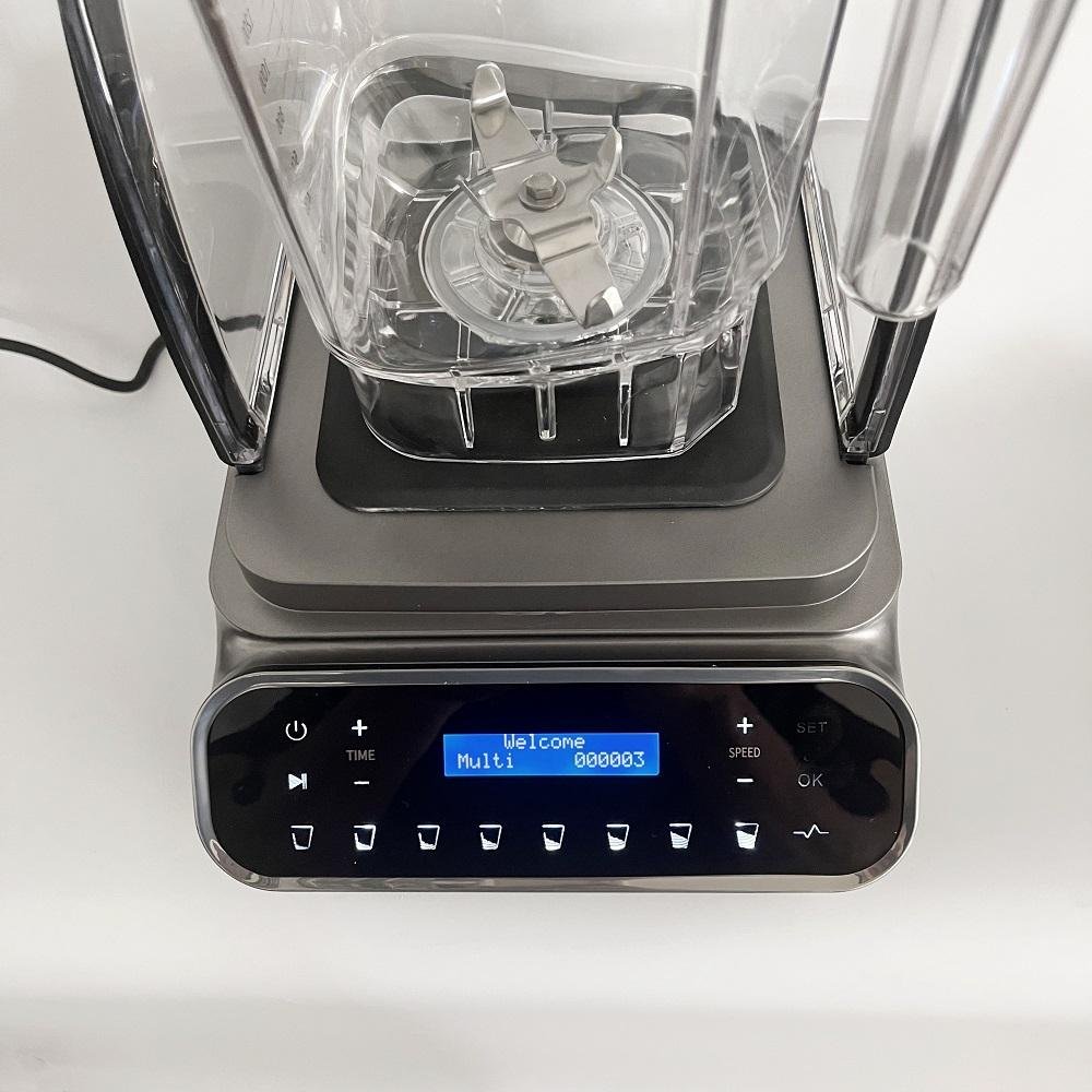 AIMA OTJ-G6 2200W commercial blender featuring hybrid touch and knob control, optional soundproof cover, and 2.0L capacity for global OEM wholesale.