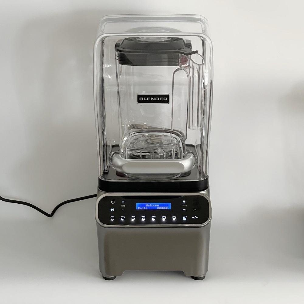 AIMA OTJ-G6 2200W commercial blender featuring hybrid touch and knob control, optional soundproof cover, and 2.0L capacity for global OEM wholesale.