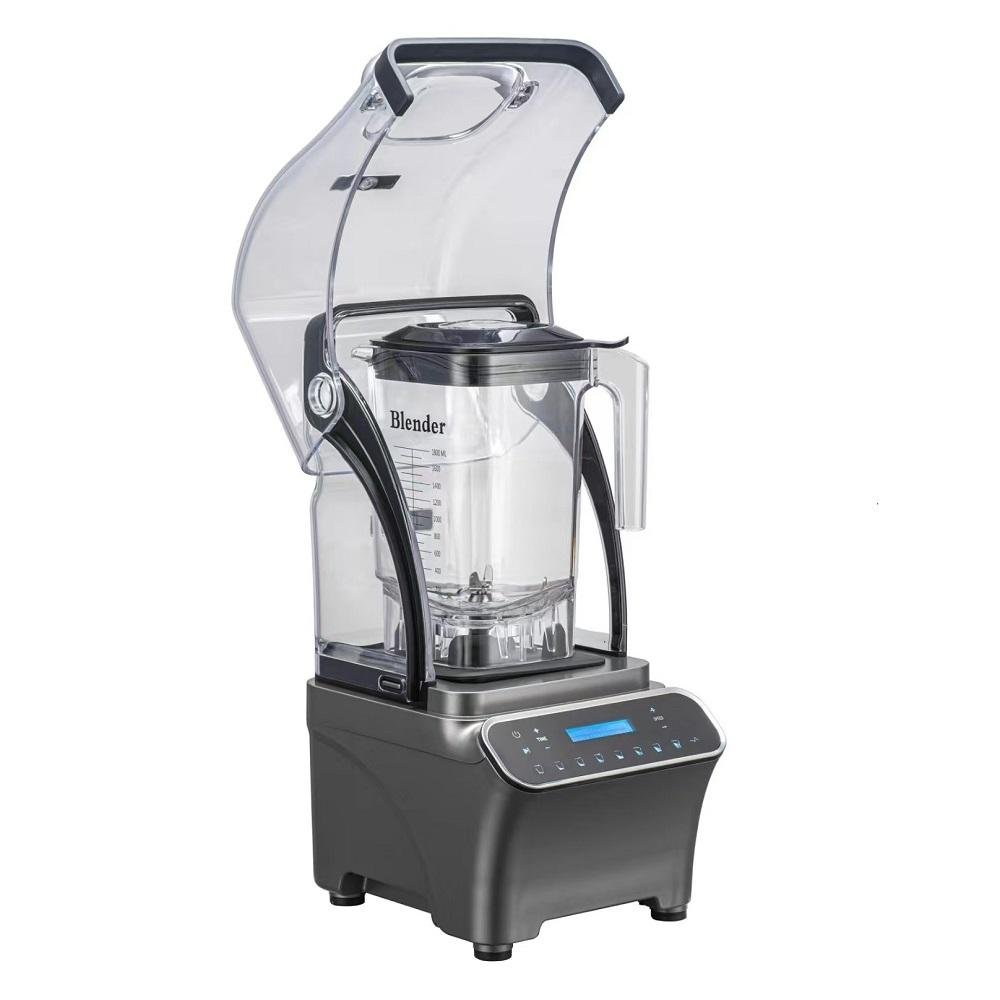AIMA OTJ-G6 2200W commercial blender featuring hybrid touch and knob control, optional soundproof cover, and 2.0L capacity for global OEM wholesale.