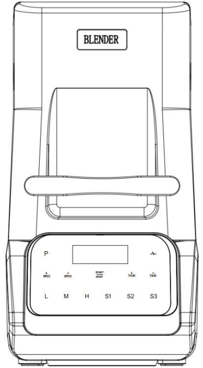 High Power Wall Breaking Blender Line Art Parts Diagram