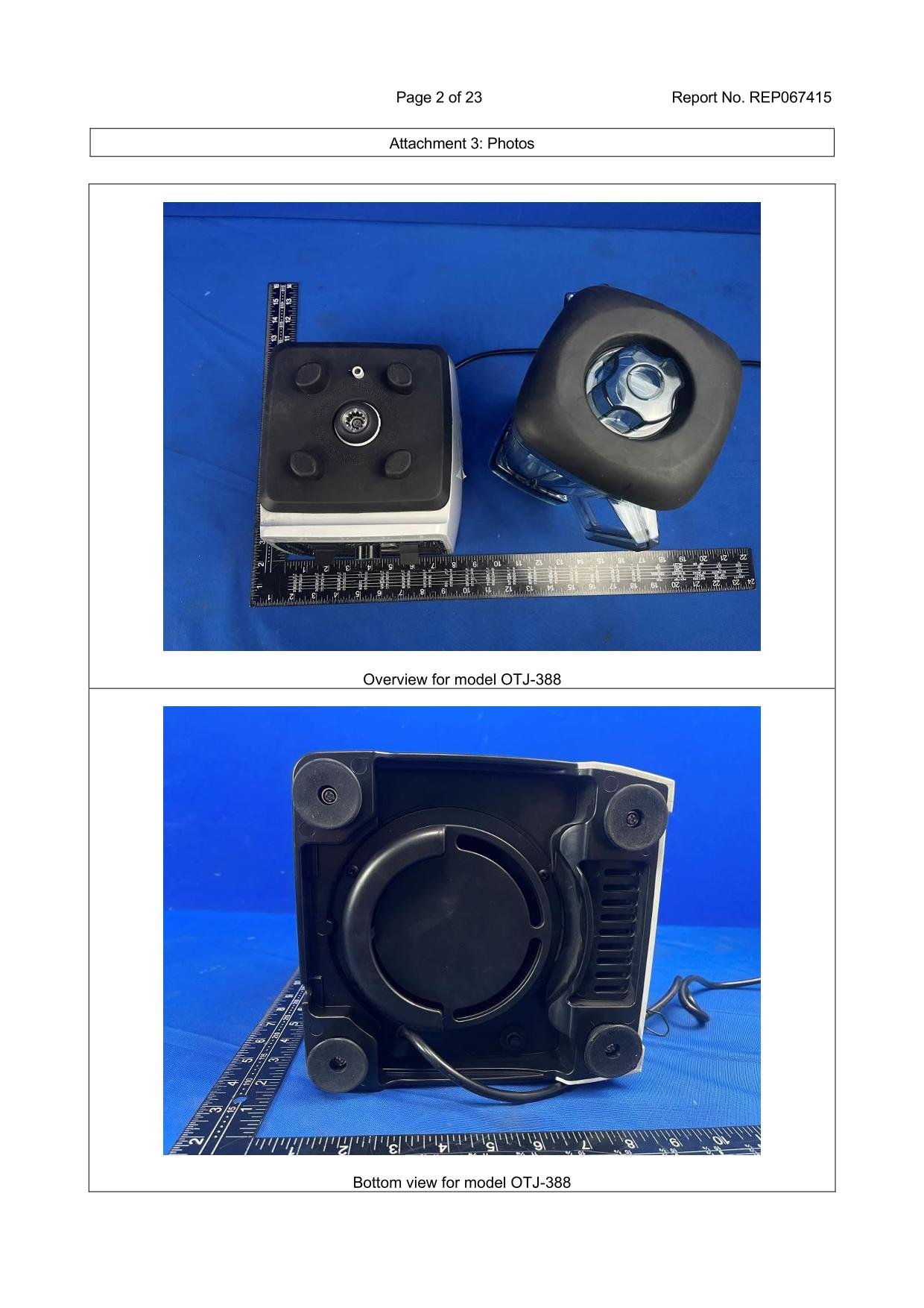 Top metal drive socket assembly and bottom base layout for commercial blender model OTJ-388