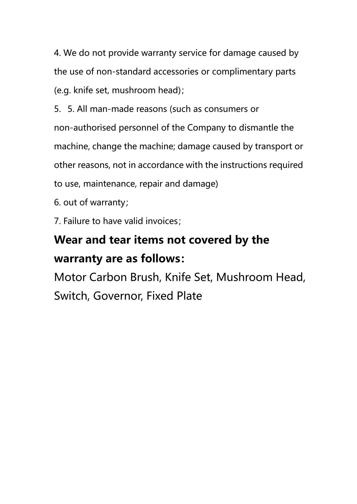 Wear and Tear Spares Replacement List Page 19
